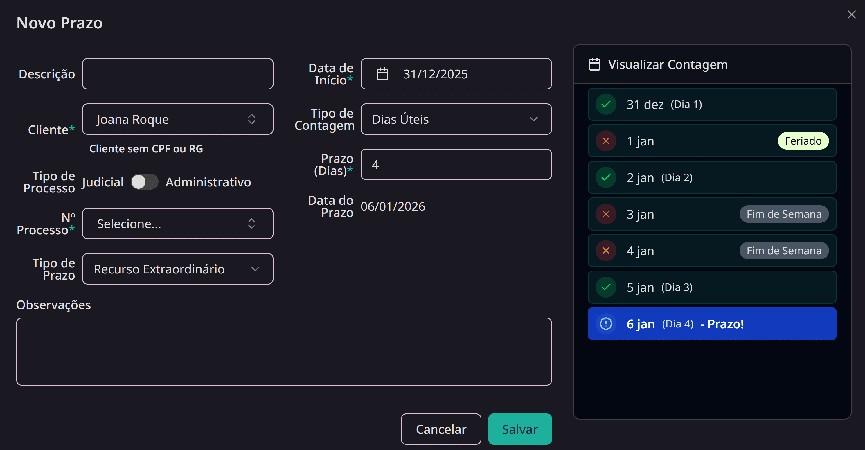 Imagem da Calculadora de Prazos do Jade Juris
